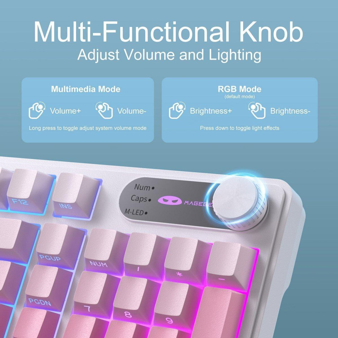 Клавіатура MageGee GK960 RGB (6971969729049) White/Pink (G-000004396)