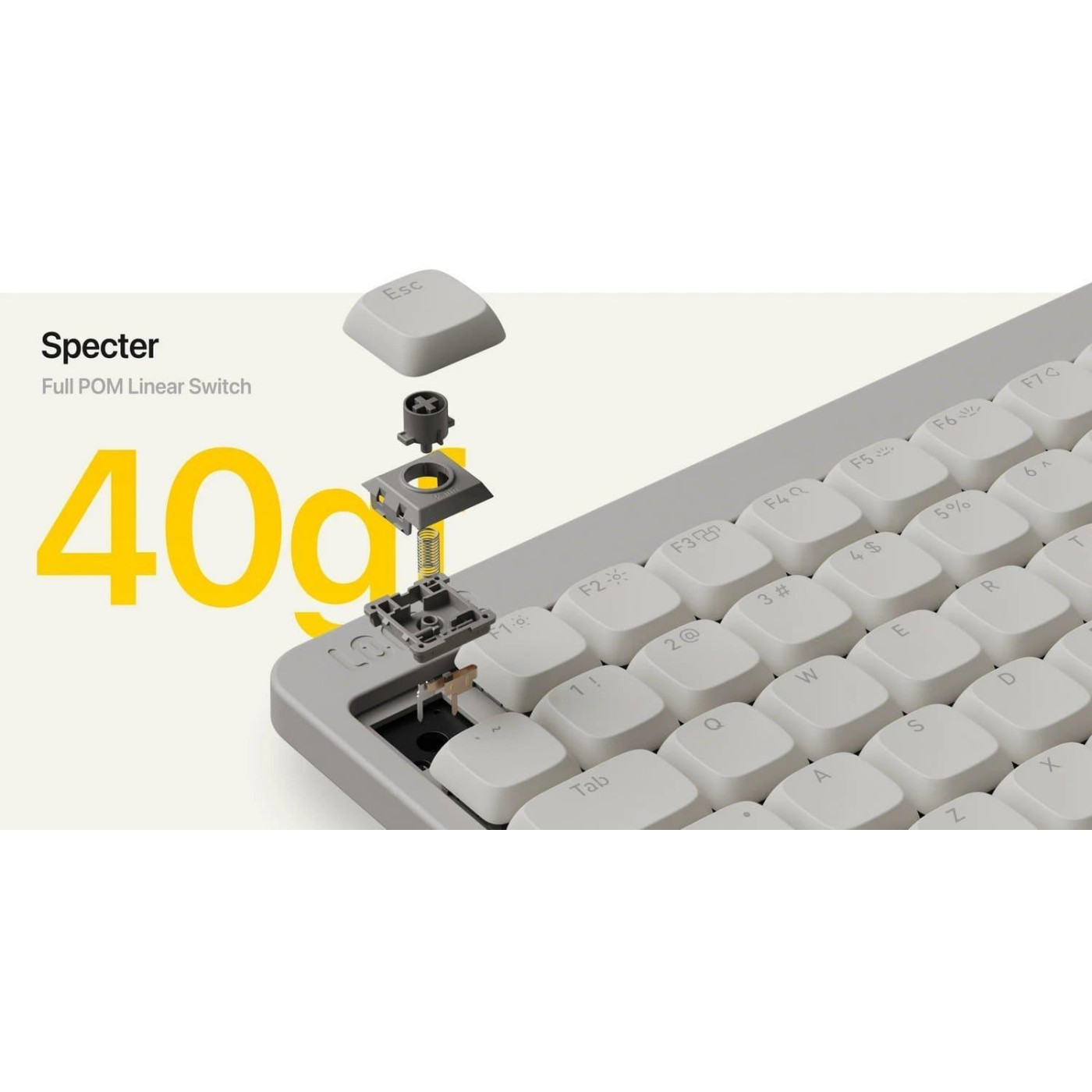 Клавиатура Lofree OE922 Flow Lite 100 Mechanical Linear Switches Wireless (LO-6922694806833) Off-White (G-000003575)
