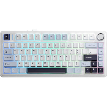 Клавіатура Aula F75 Wired Gasket White Keycap Pink Switch EN/UA (6978080504883)