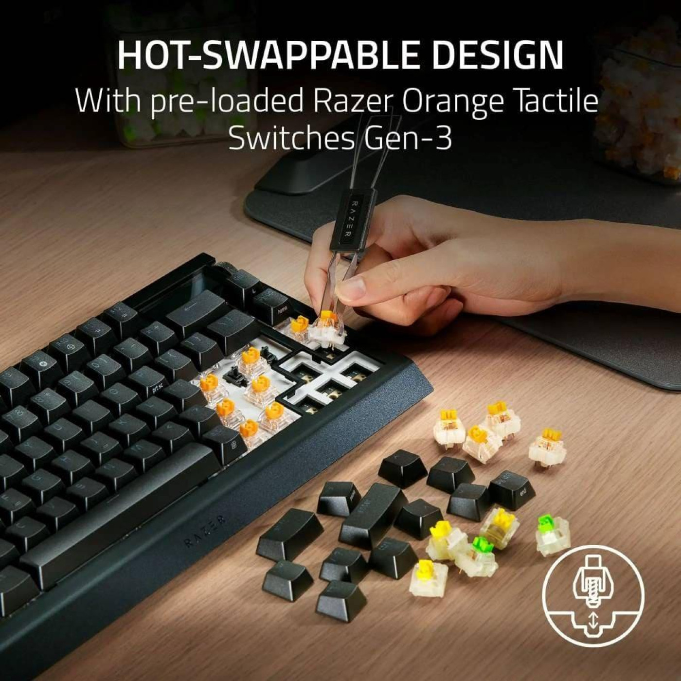 Клавіатура Razer BlackWidow V4 Pro 75% Exploded Black (RZ03-05130300-R3E1)