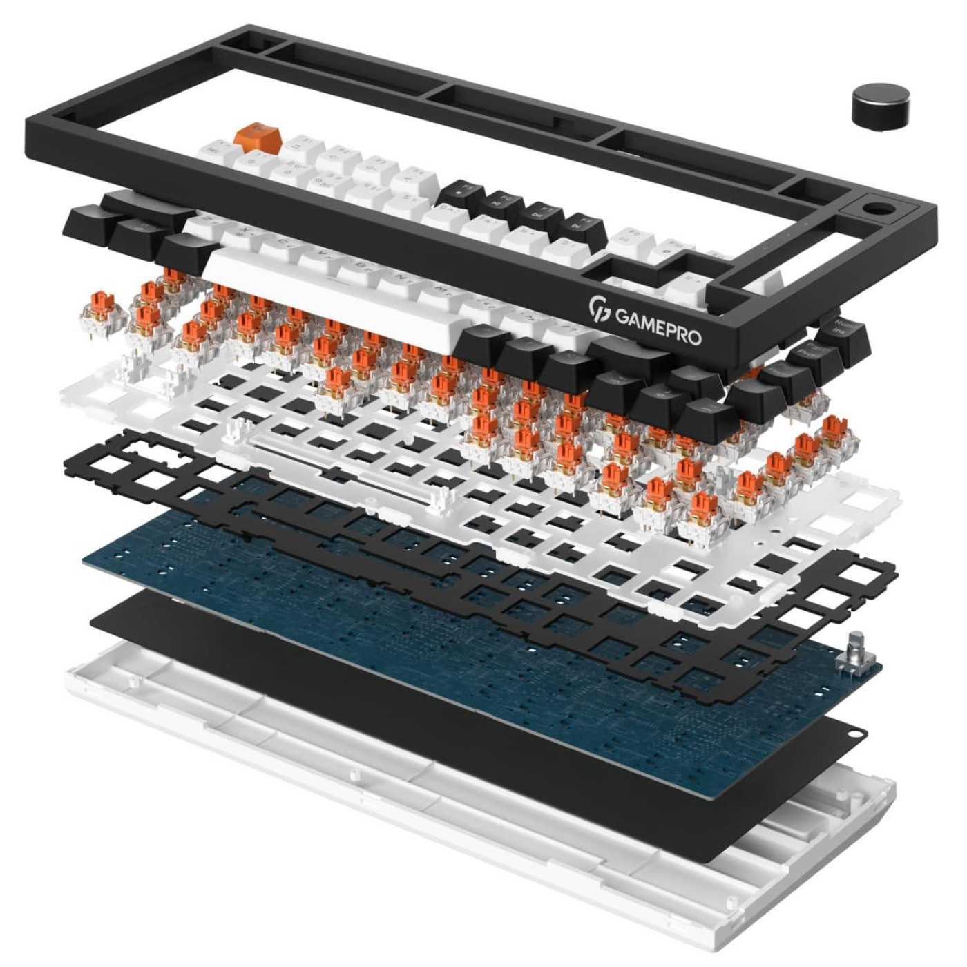 Клавиатура GamePro Asgard Valhalla 75% Exploded QLAB Orange Switches (MK160B Pro)