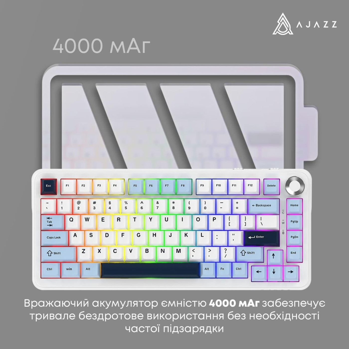 Клавіатура Ajazz AK820 MAX PLUS Daydream Switch Blue White Dark Blue 3 (AK820MAX-DD-BWD)