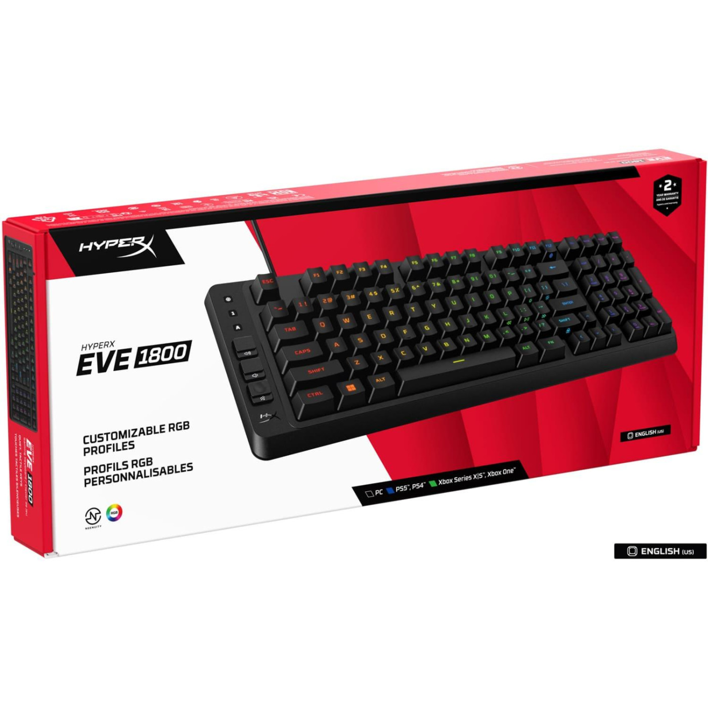 Клавиатура HyperX Alloy Origins EVE 1800 99key Red USB-A EN/UA RGB Black (B7JE0AA)