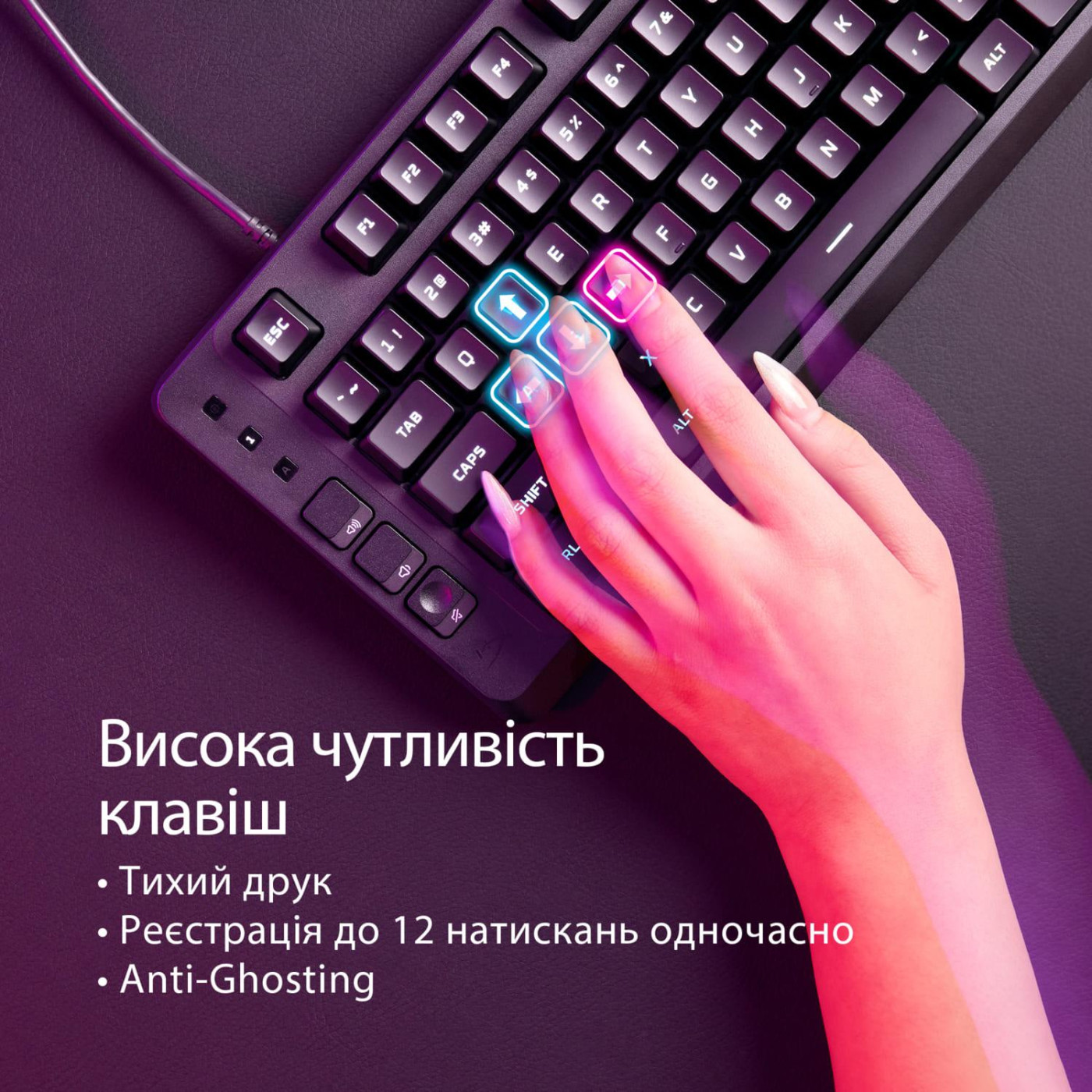 Клавиатура HyperX Alloy Origins EVE 1800 99key Red USB-A EN/UA RGB Black (B7JE0AA)