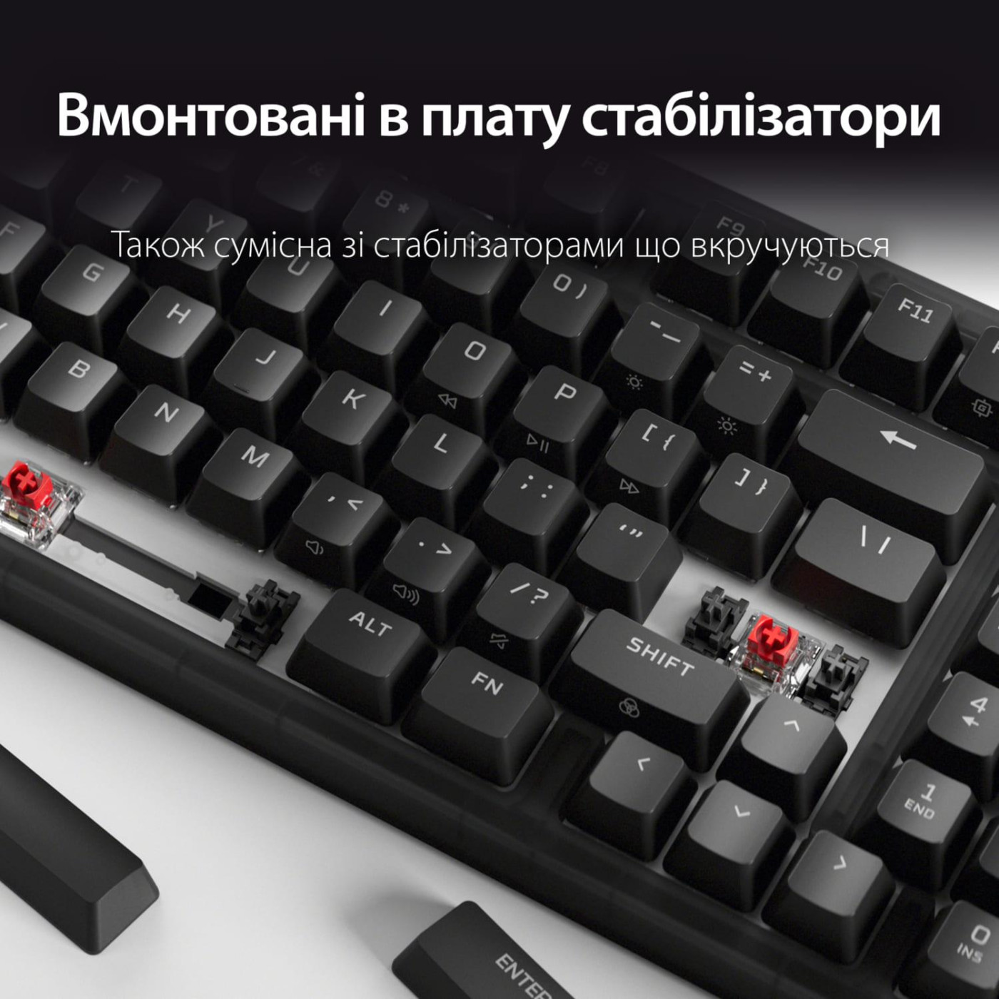 Клавіатура HyperX Alloy Origins 2 1800 103key Red USB-A Hot-Swap EN/UA RGB Black (B4QS4AA)