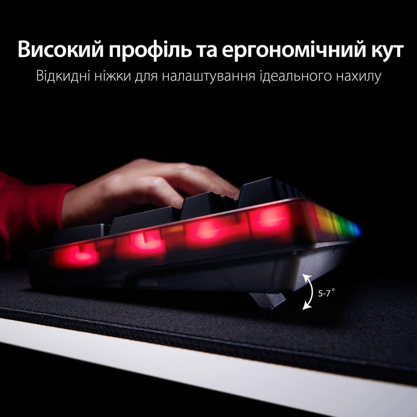 Клавіатура HyperX Alloy Origins 2 1800 103key Red USB-A Hot-Swap EN/UA RGB Black (B4QS4AA)