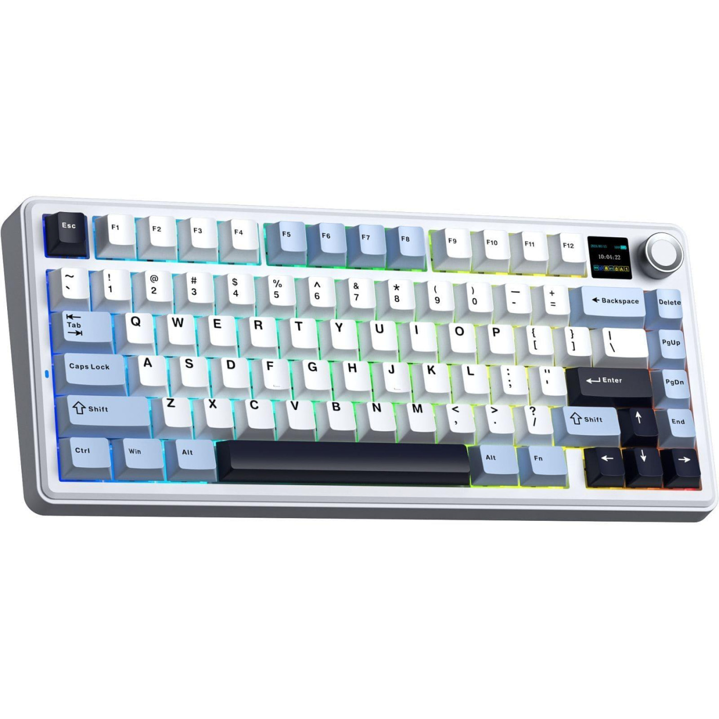 Клавіатура Aula F75 MAX Wireless Gasket Keyboard Reaper Switch 2.4G/BT EN/UA White (6978080501158)