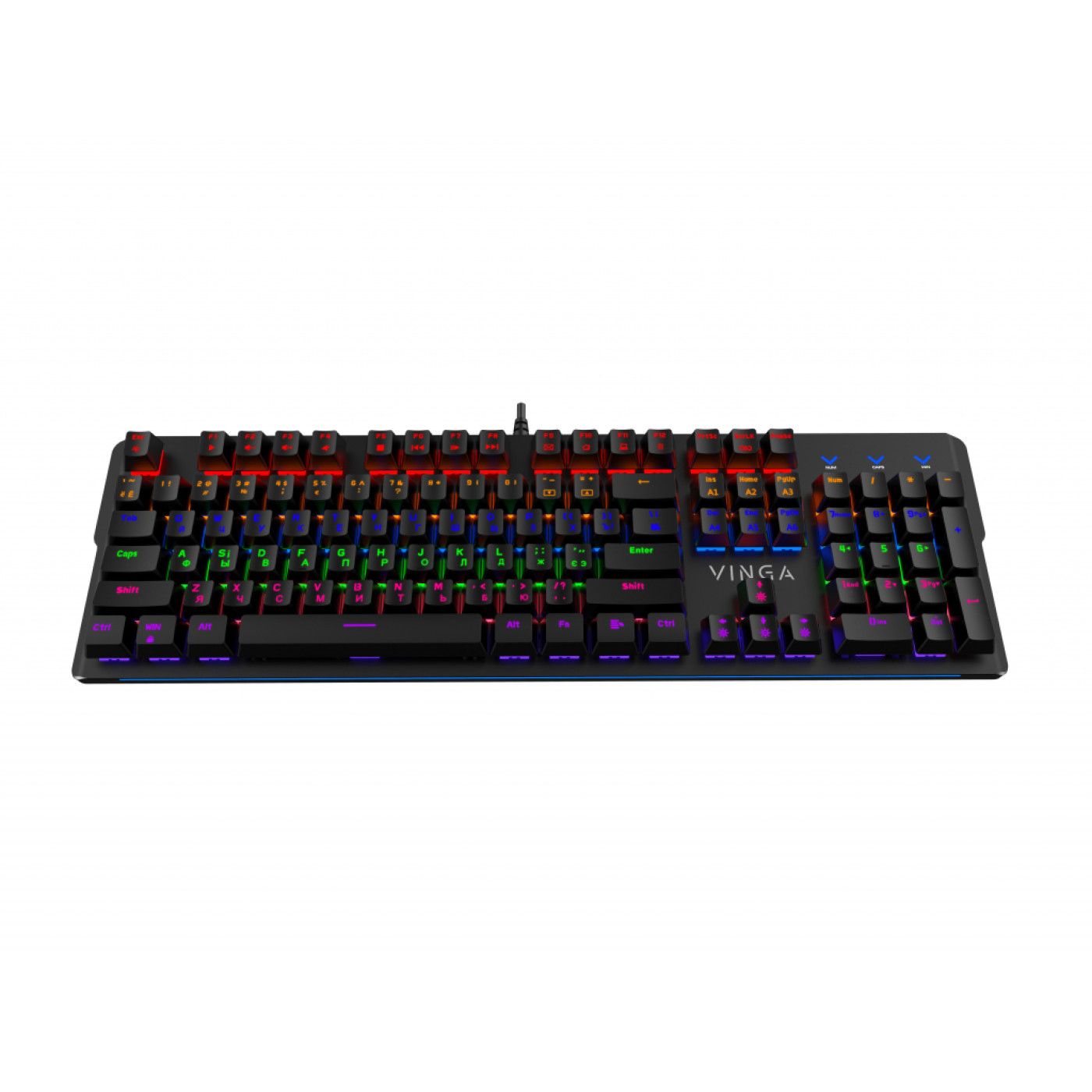 Клавіатура Vinga KBGM160 LED Outemu Blue USB Black (KBGM160V2 Black)
