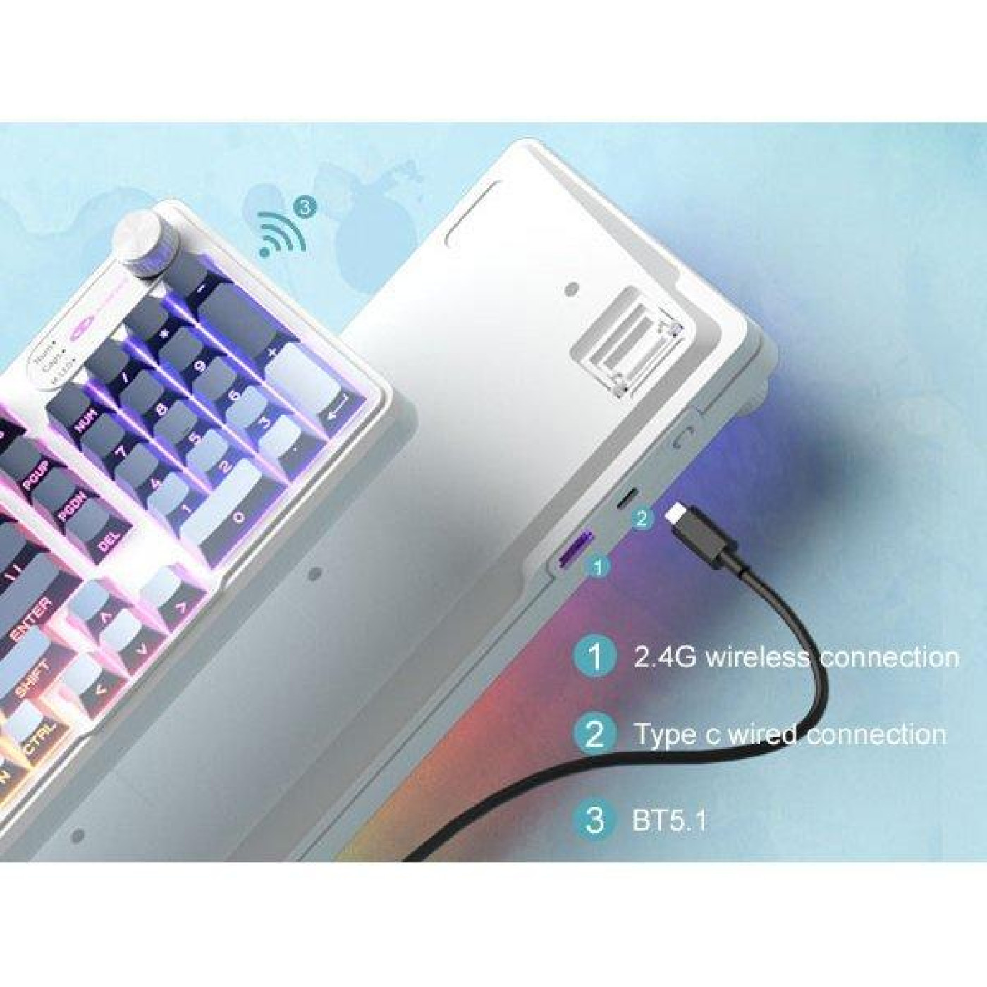 Клавіатура MageGee GK960 RGB Wireless (6971969728936) Black/Blue (G-000004397)