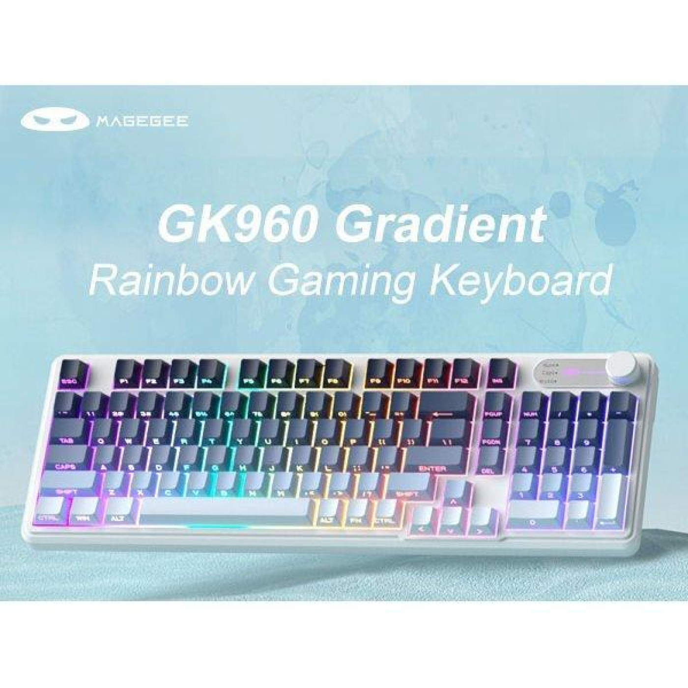 Клавіатура MageGee GK960 RGB Wireless (6971969728936) Black/Blue (G-000004397)