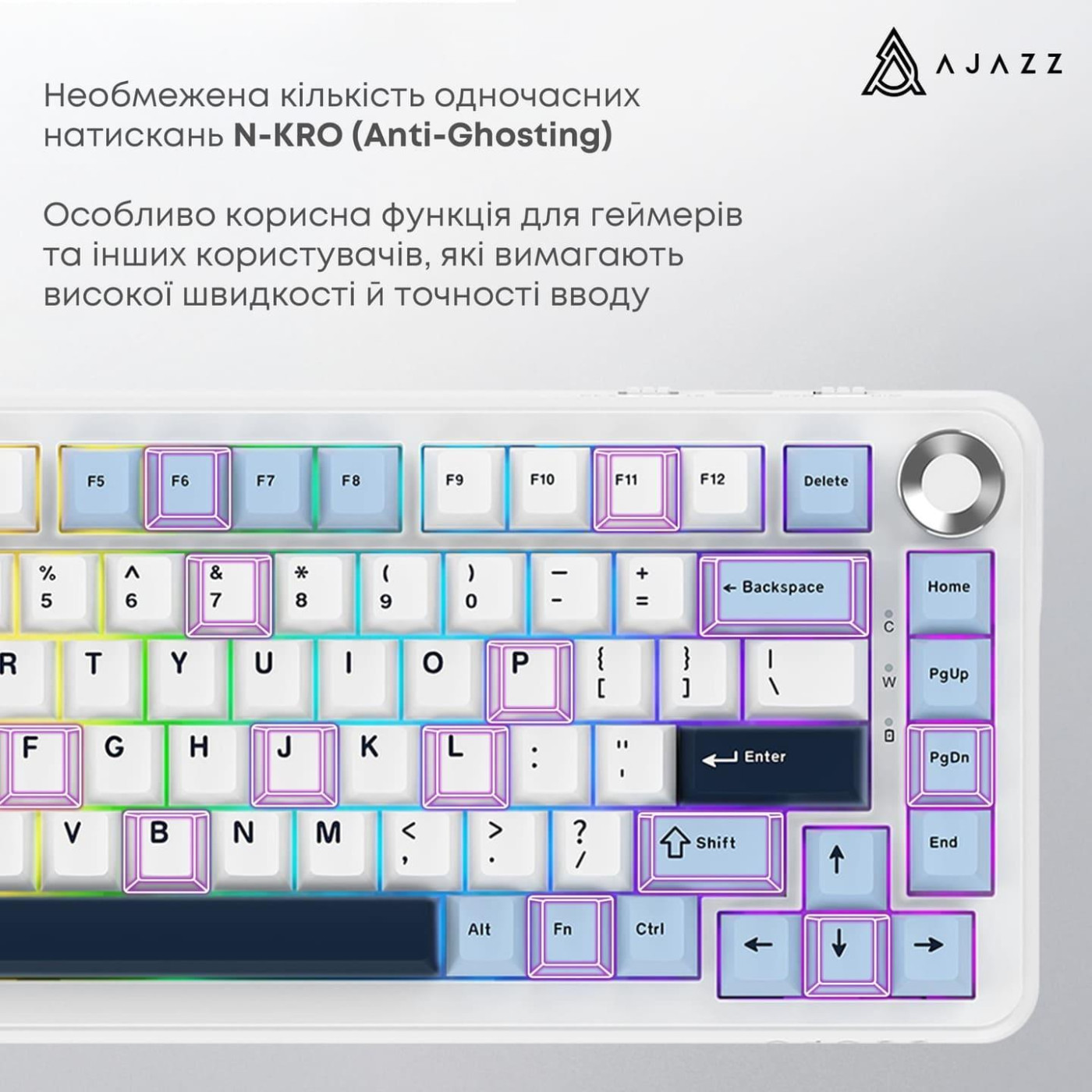 Клавіатура Ajazz AK820 MAX PLUS Daydream Switch Blue White Dark Blue 3 (AK820MAX-DD-BWD)