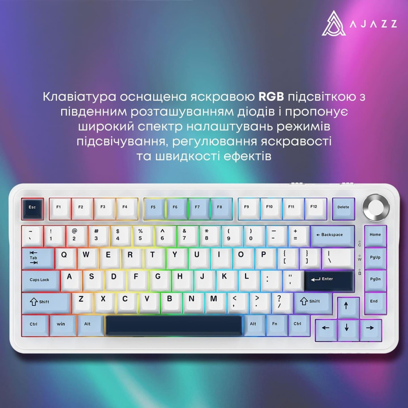 Клавіатура Ajazz AK820 MAX PLUS Daydream Switch Blue White Dark Blue 3 (AK820MAX-DD-BWD)