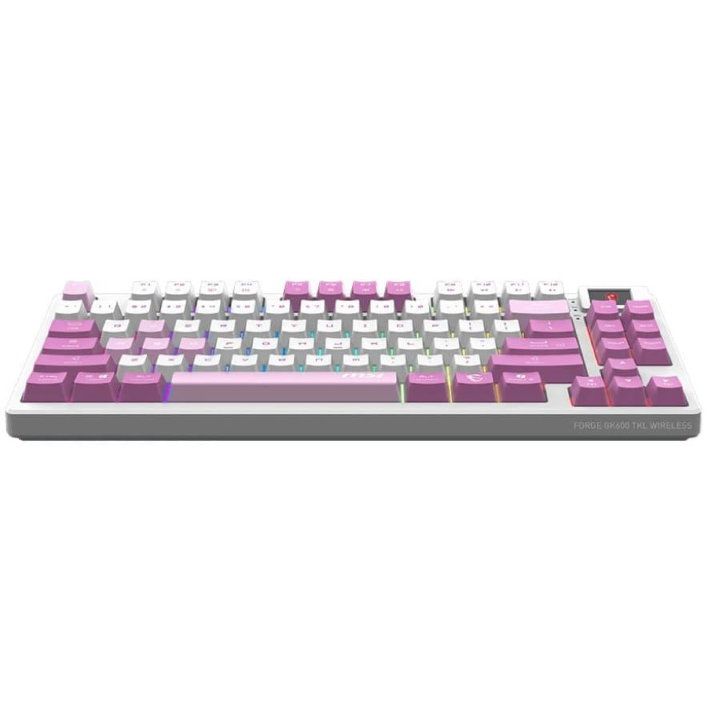 Клавіатура MSI FORGE GK600 TKL W VIOLET 83key USB-A/Wireless EN/UKR/RU RGB Violet (S11-43UAQ01-HH9)