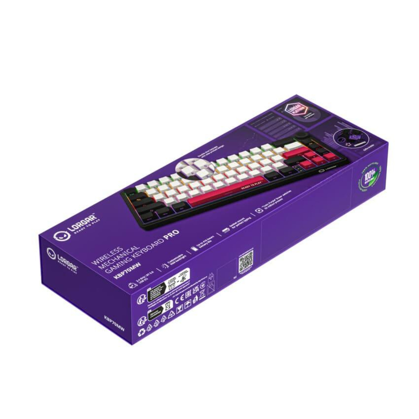 Клавіатура Lorgar KBP70MW Pro Wireless 65% Compact Black Red EN/UA (LRG-KBP70MW-BK-US)