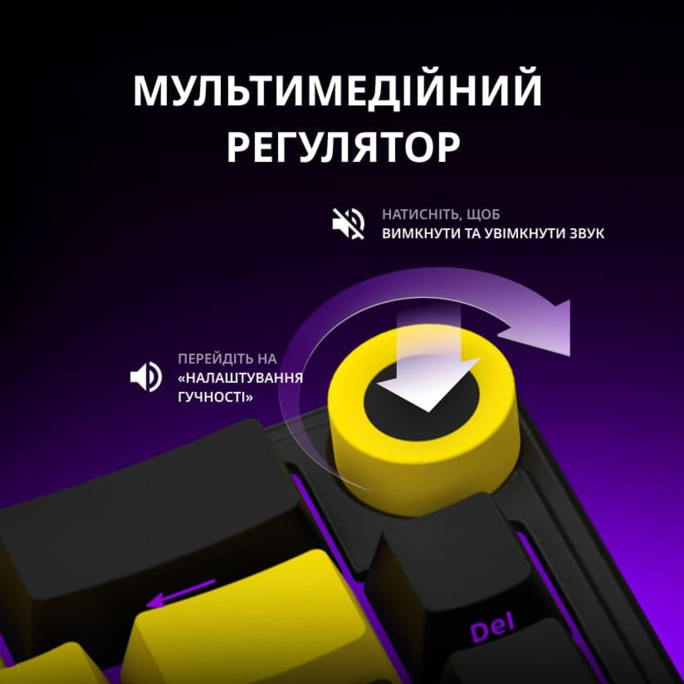 Клавиатура Lorgar KBP70MW Pro Wireless 65% Compact Black Yellow EN/UA (LRG-KBP70MW-YL-US)