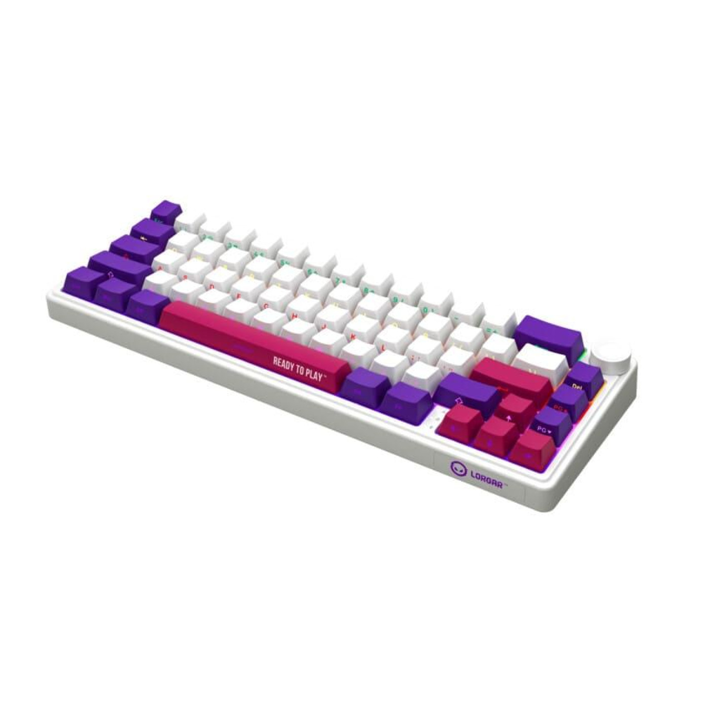 Клавиатура Lorgar KBP70MW Pro Wireless 65% Compact Black White EN/UA (LRG-KBP70MW-WH-US)