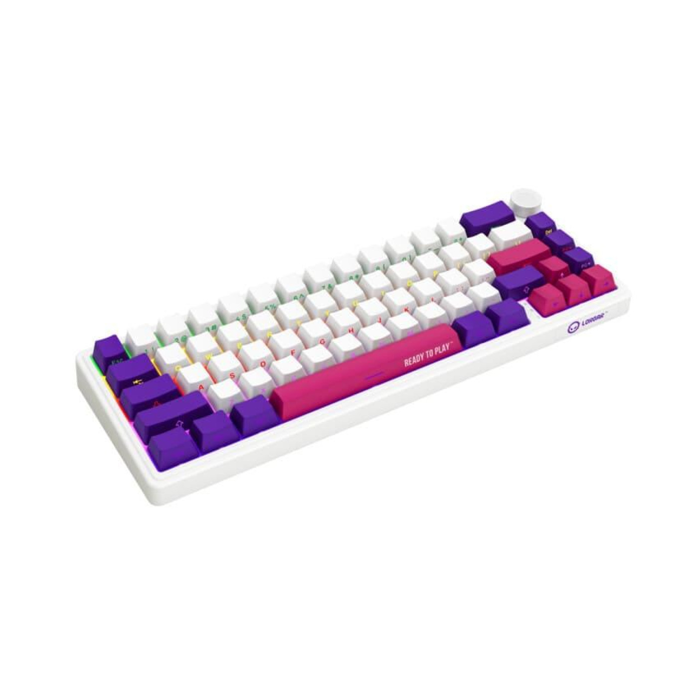 Клавиатура Lorgar KBP70MW Pro Wireless 65% Compact Black White EN/UA (LRG-KBP70MW-WH-US)