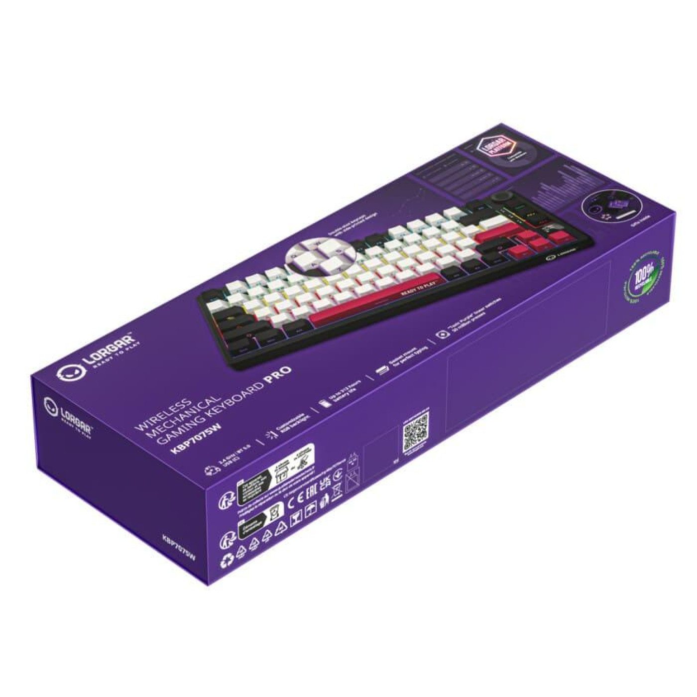 Клавиатура Lorgar KBP7075W Wireless Pro 75% Exploded Black Red EN/UA (LRG-KBP7075W-BK-US)