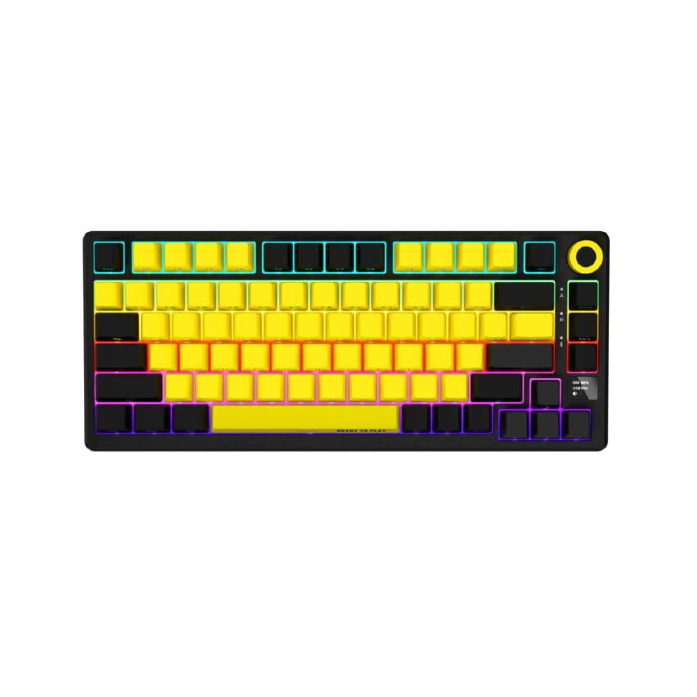 Клавиатура Lorgar KBP7075W Wireless Pro 75% Exploded Black Yellow EN/UA (LRG-KBP7075W-YL-US)