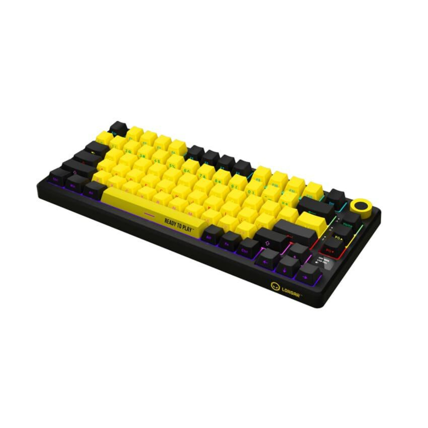Клавиатура Lorgar KBP7075W Wireless Pro 75% Exploded Black Yellow EN/UA (LRG-KBP7075W-YL-US)