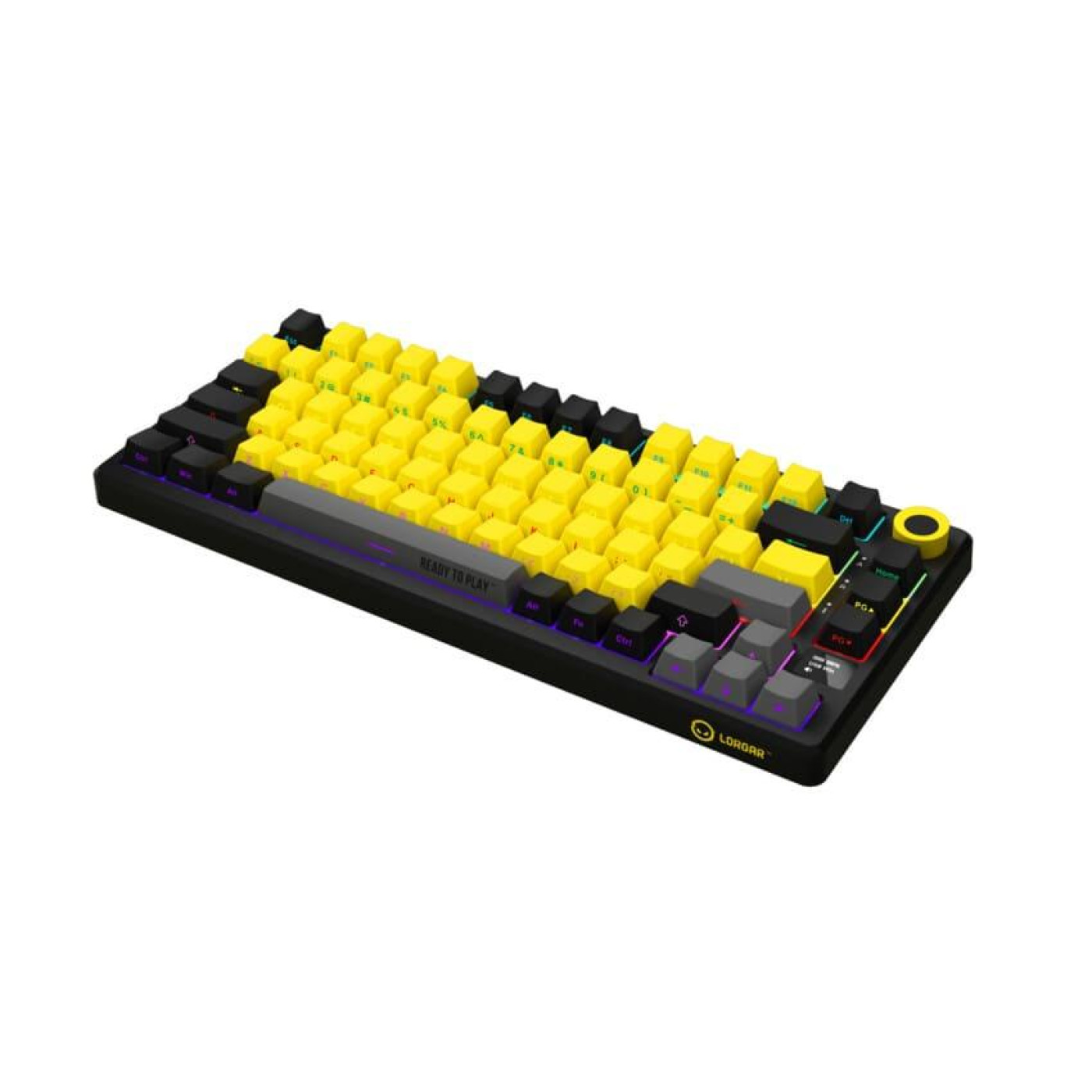 Клавиатура Lorgar KBP7075W Wireless Pro 75% Exploded Black Yellow EN/UA (LRG-KBP7075W-YL-US)