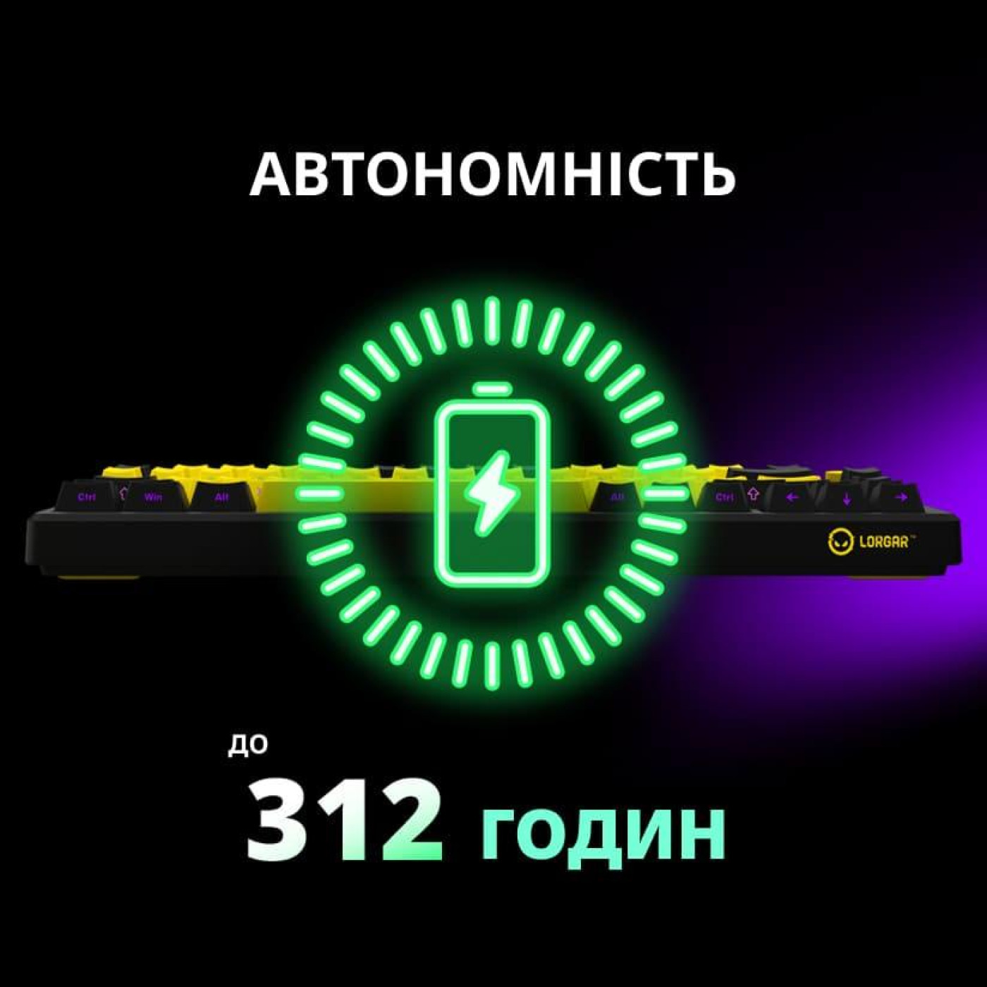 Клавиатура Lorgar KBP7075W Wireless Pro 75% Exploded Black Yellow EN/UA (LRG-KBP7075W-YL-US)