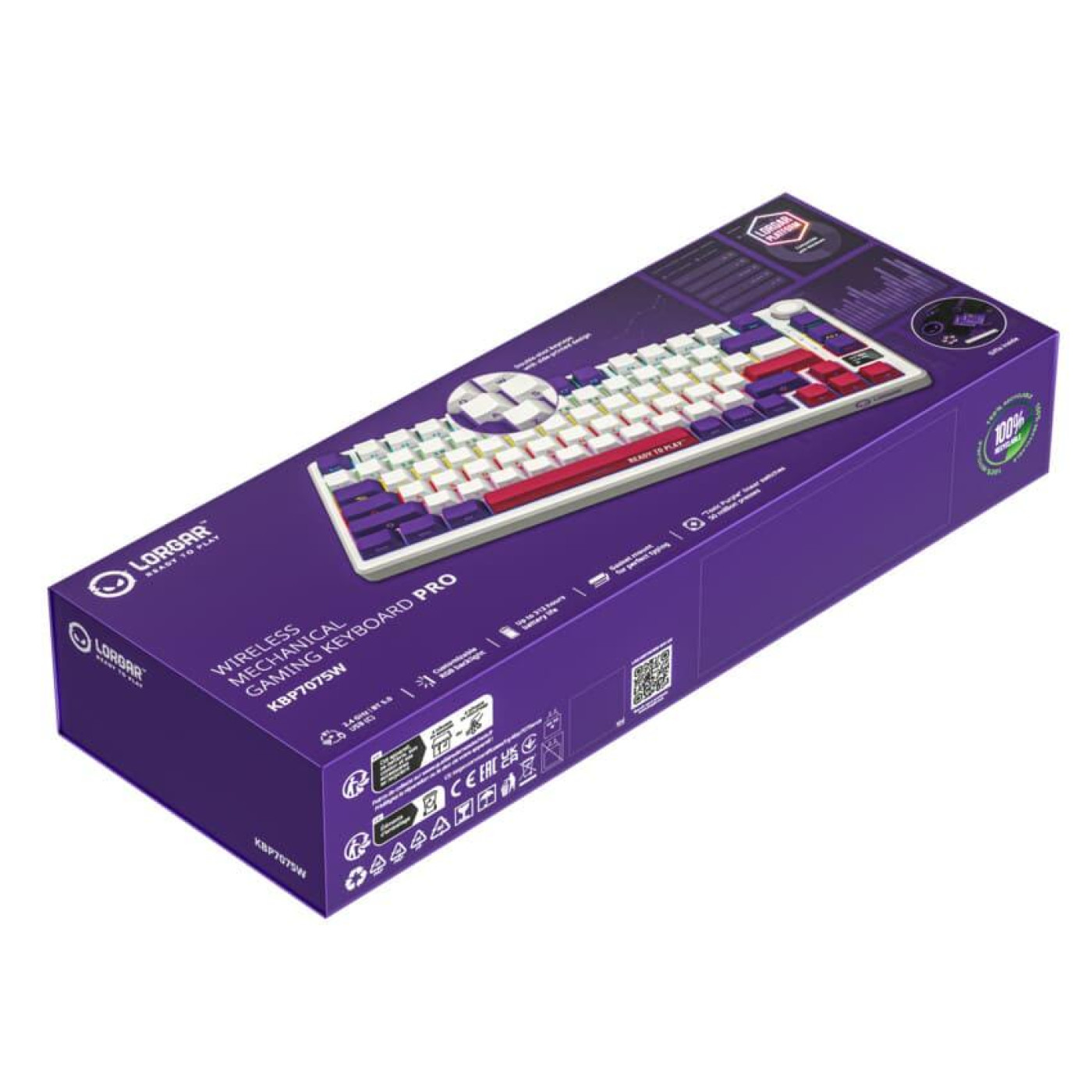 Клавиатура Lorgar KBP7075W Wireless Pro 75% Exploded White EN/UA (LRG-KBP7075W-WH-US)