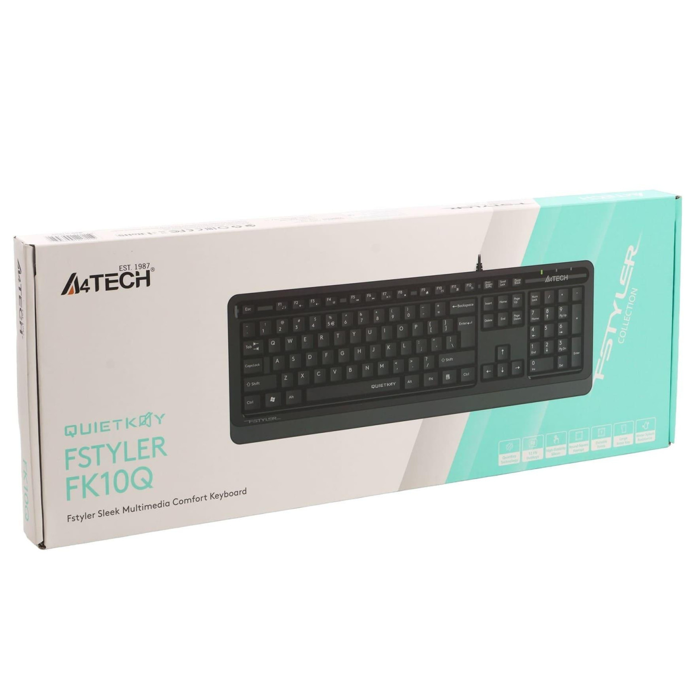 Клавіатура A4Tech Fstyler FK10Q USB Dark Grey (FK10Q (Grey))