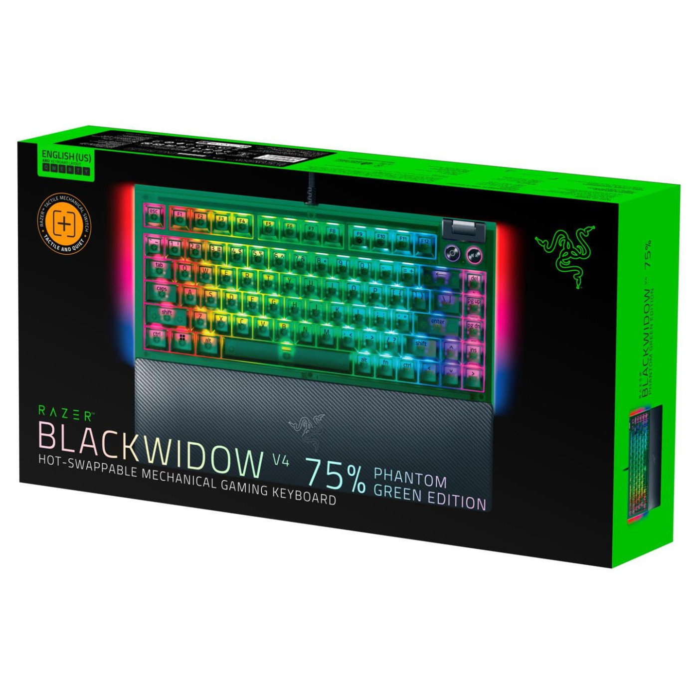 Клавіатура Razer BlackWidow V4 75% Compact Phantom Green (RZ03-05003300-R3M1)