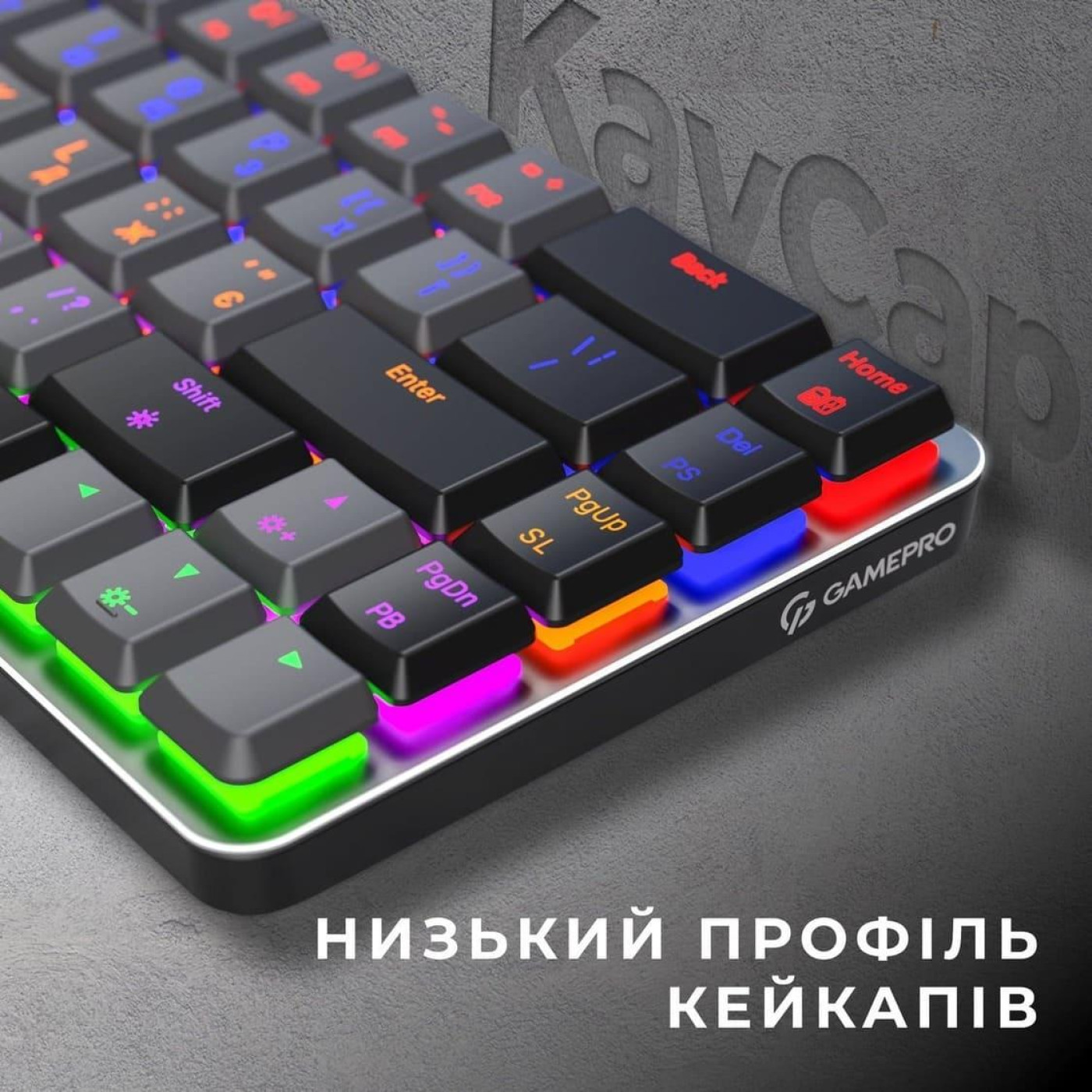 Клавиатура GamePro MK122R Red Switch Low Profile Wireless Dark Gray (MK122R)