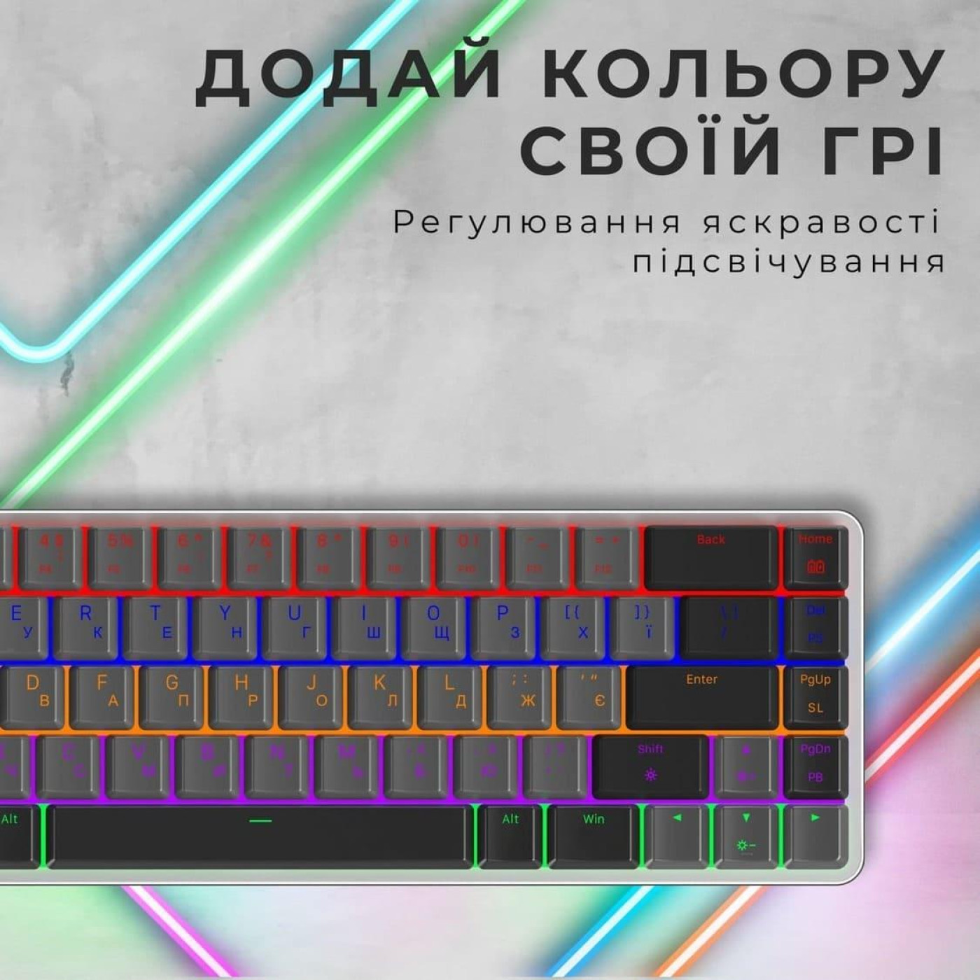 Клавиатура GamePro MK122R Red Switch Low Profile Wireless Dark Gray (MK122R)