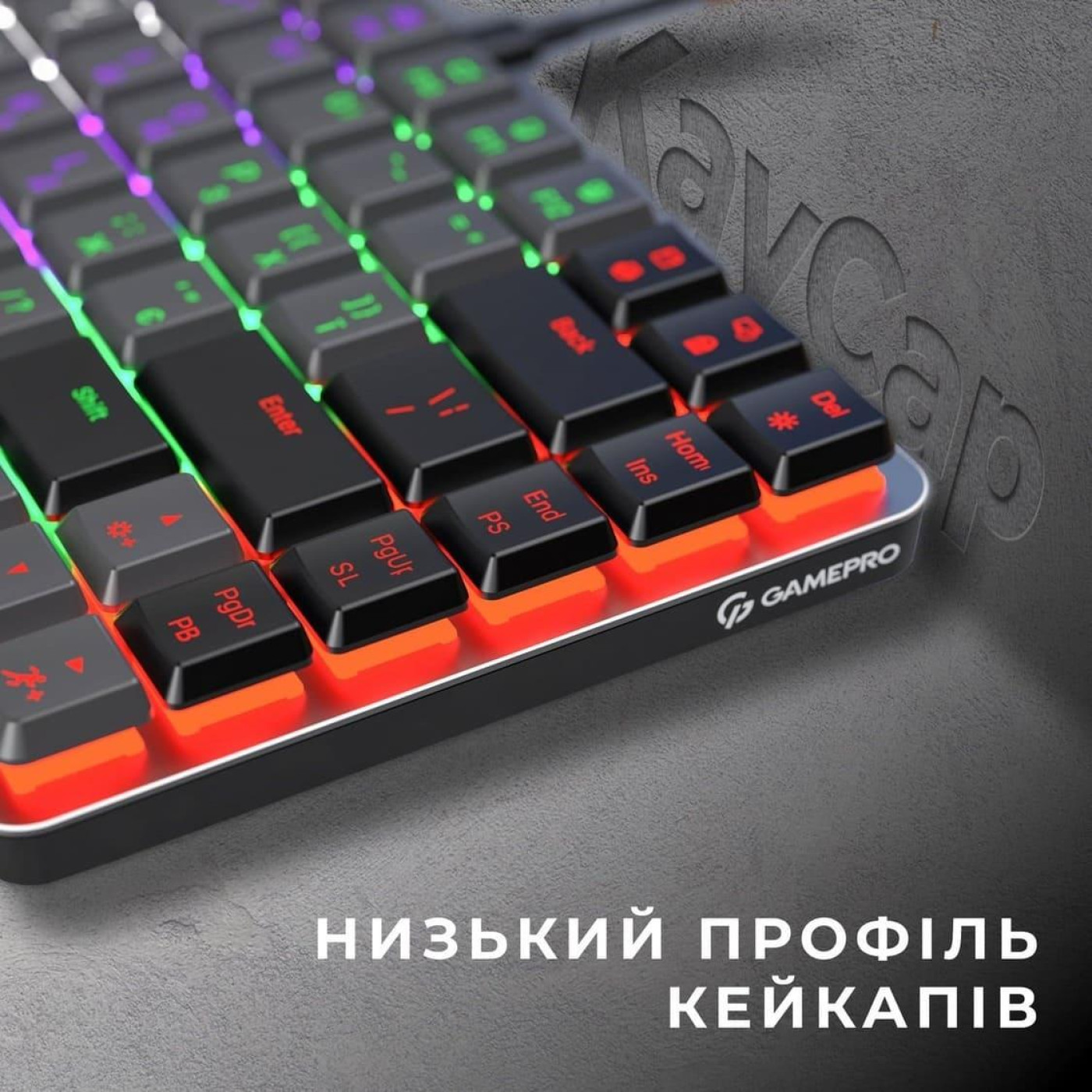 Клавиатура GamePro MK140R Red Switch Low Profile Dark Gray (MK140R)