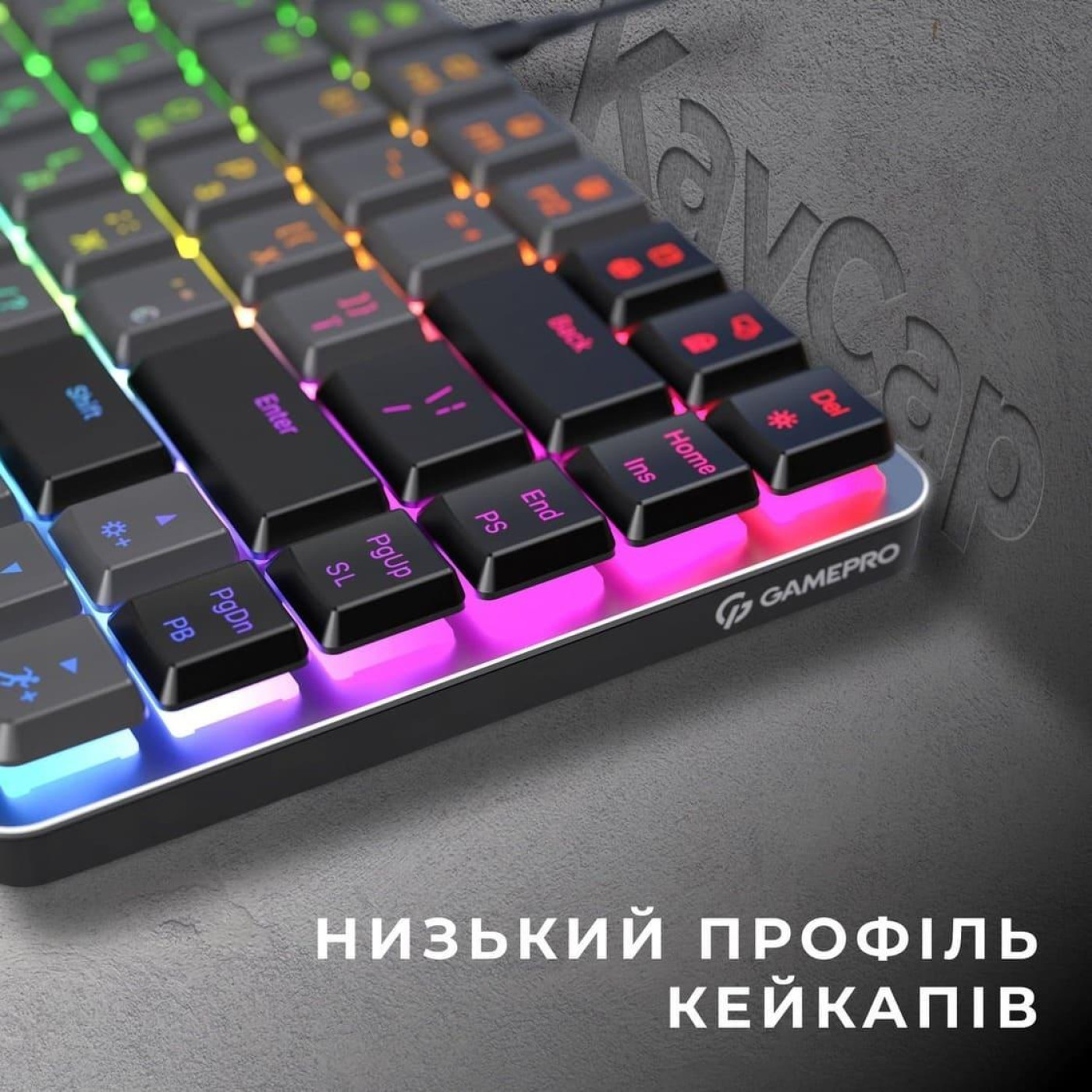 Клавиатура GamePro MK141R Red Switch Low Profile Dark Gray RGB (MK141R)