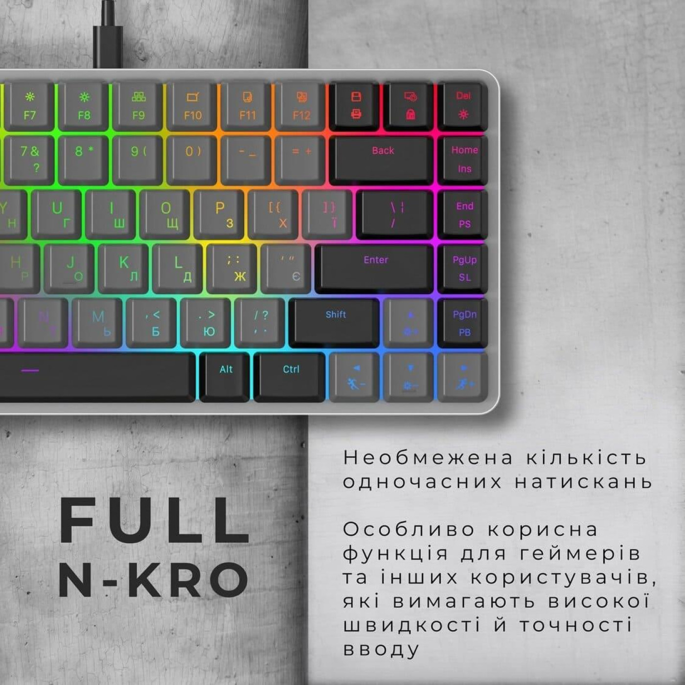 Клавиатура GamePro MK141R Red Switch Low Profile Dark Gray RGB (MK141R)