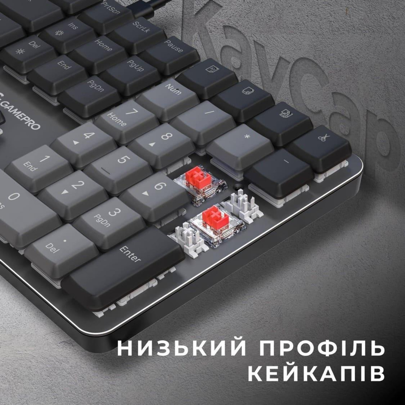 Клавіатура GamePro MK145R Red Switch Low Profile Dark Gray (MK145R) U1