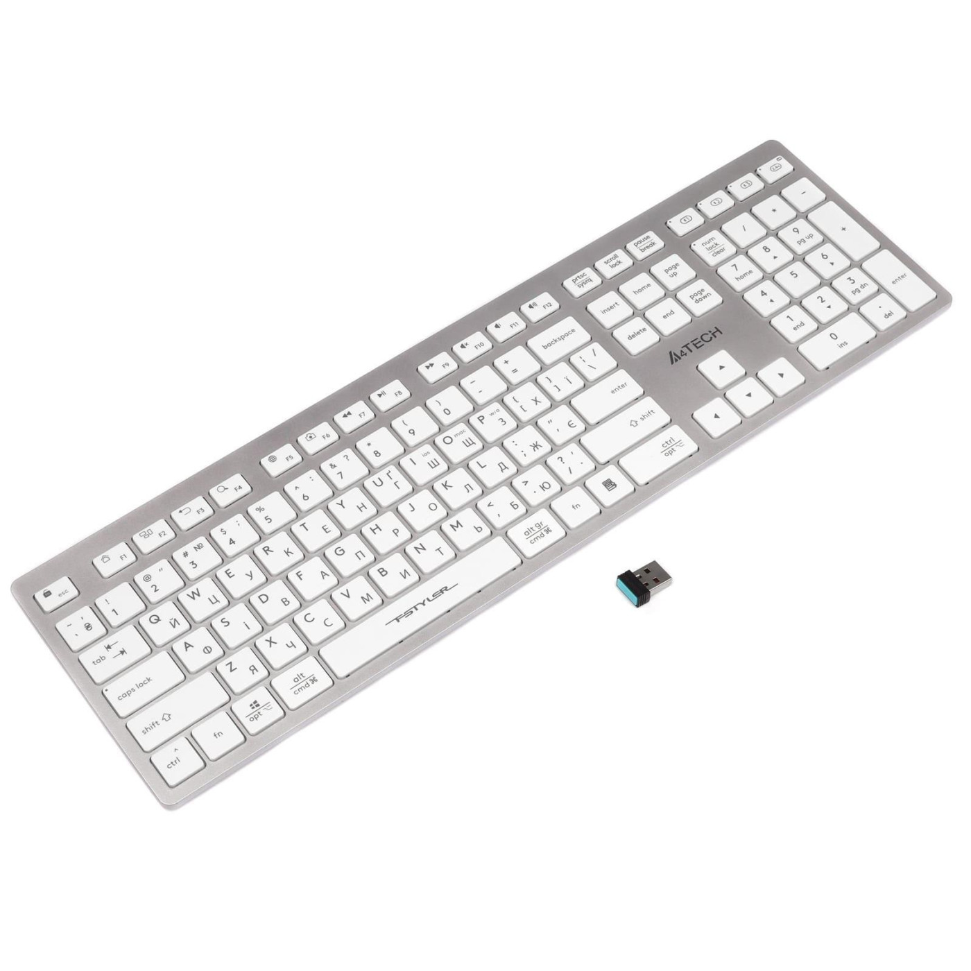 Клавіатура A4Tech Fstyler FBX50C Wireless White (FBX50C (White))