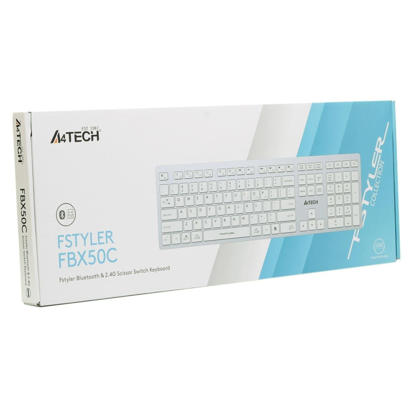 Клавіатура A4Tech Fstyler FBX50C Wireless White (FBX50C (White))