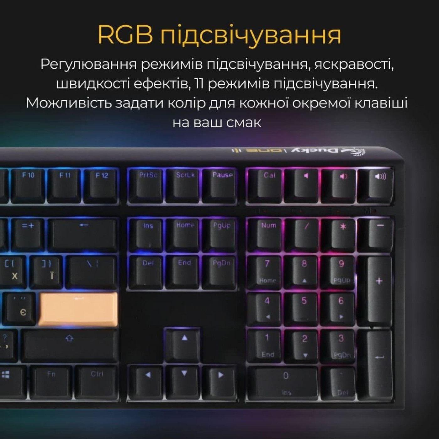 Клавиатура Ducky One 3 Cherry MX Blue RGB Black UA (DKON2108ST-CUAPXCLAWSC1)