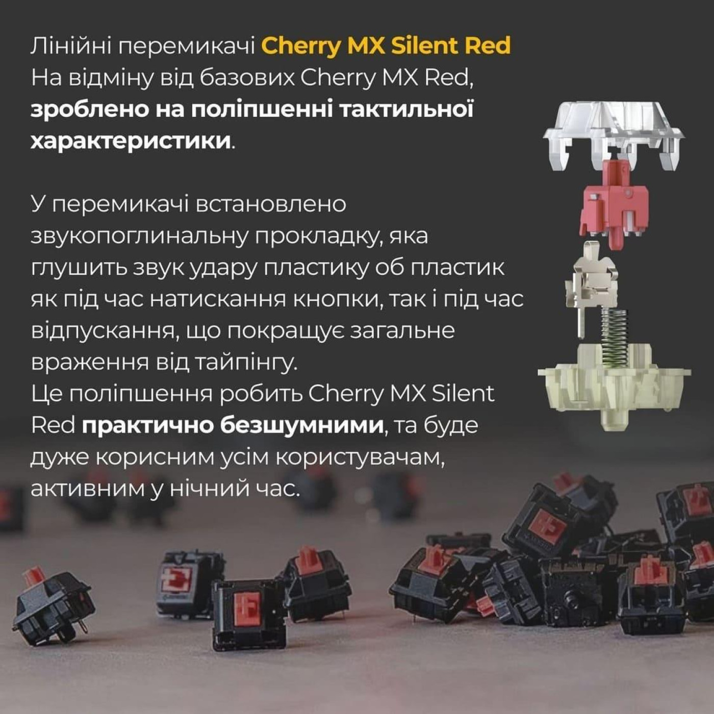 Клавіатура Ducky One 3 TKL Cherry MX Silent Red RGB Black UA (DKON2187ST-SUAPXCLAWSC1) Б/в