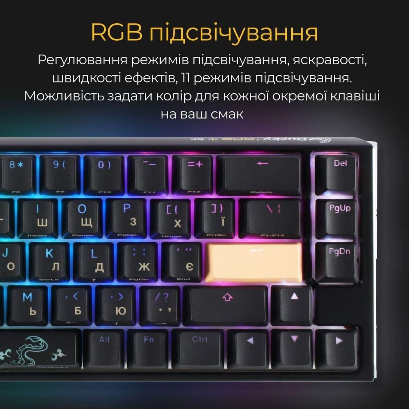 Клавиатура Ducky One 3 SF Cherry MX Red RGB Black UA (DKON2167ST-RUAPXCLAWSC1)