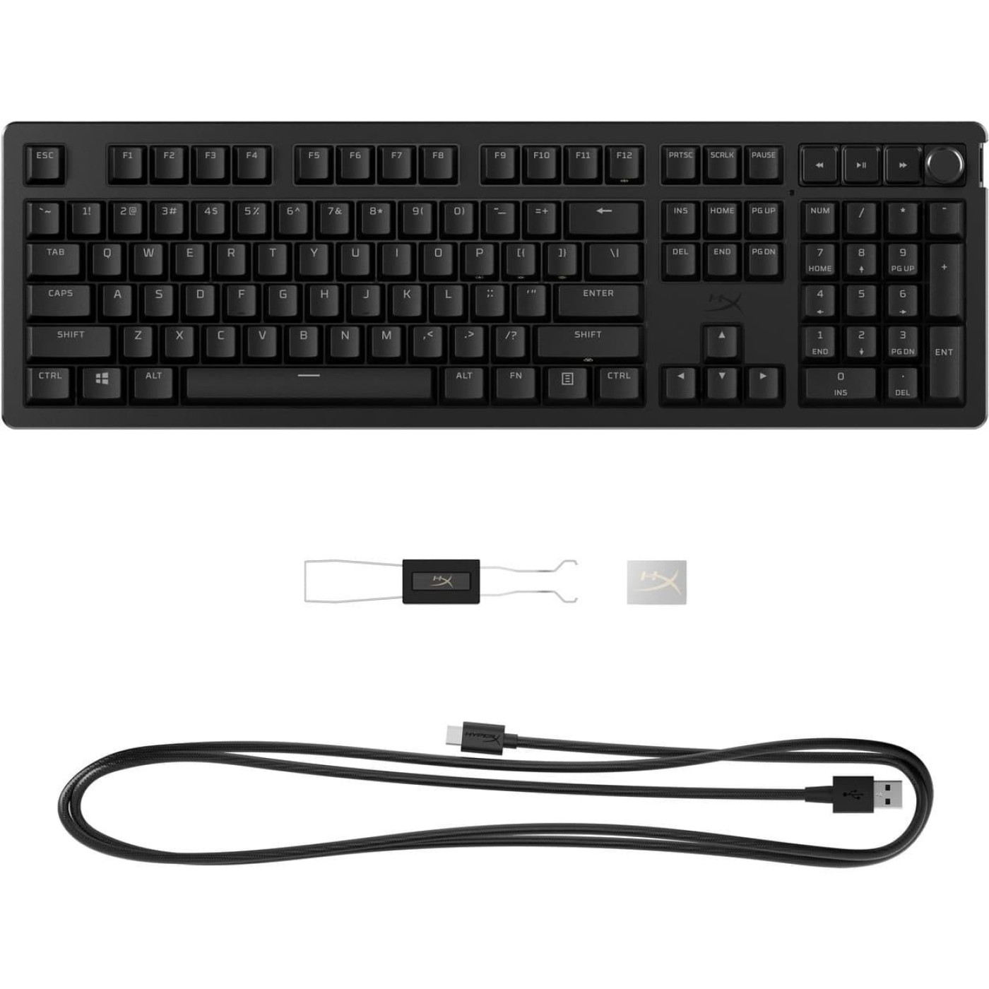 Клавіатура HyperX Alloy Rise 106key, Red, USB-A, EN/UA, RGB, чорний (7G7A3AA)