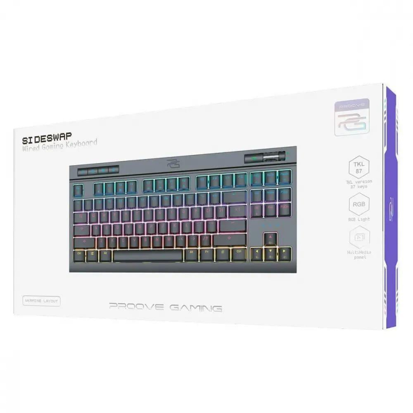 Клавиатура Proove Gaming Sideswap (Ukraine Layout) Outemu RGB USB Black (CKSI00022401) U1