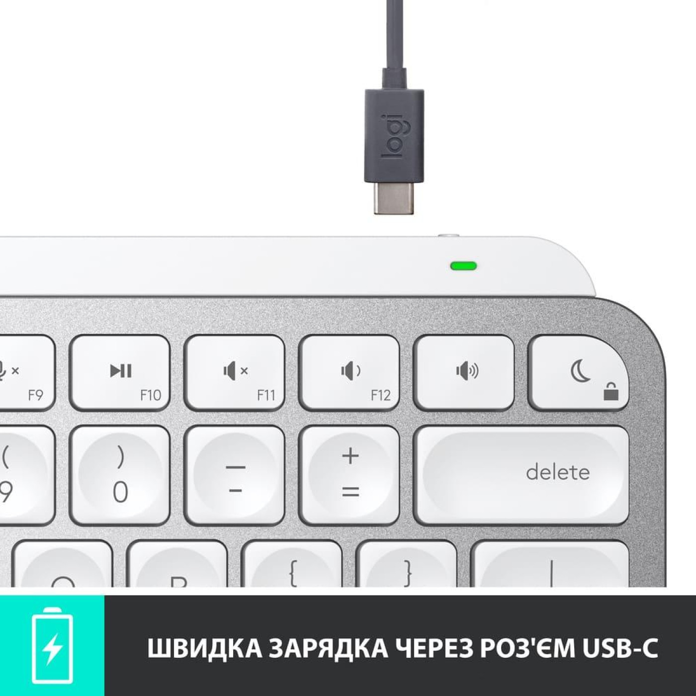 Клавіатура Logitech MX Keys Mini For Mac Wireless Illuminated Pale Gray (920-010526)