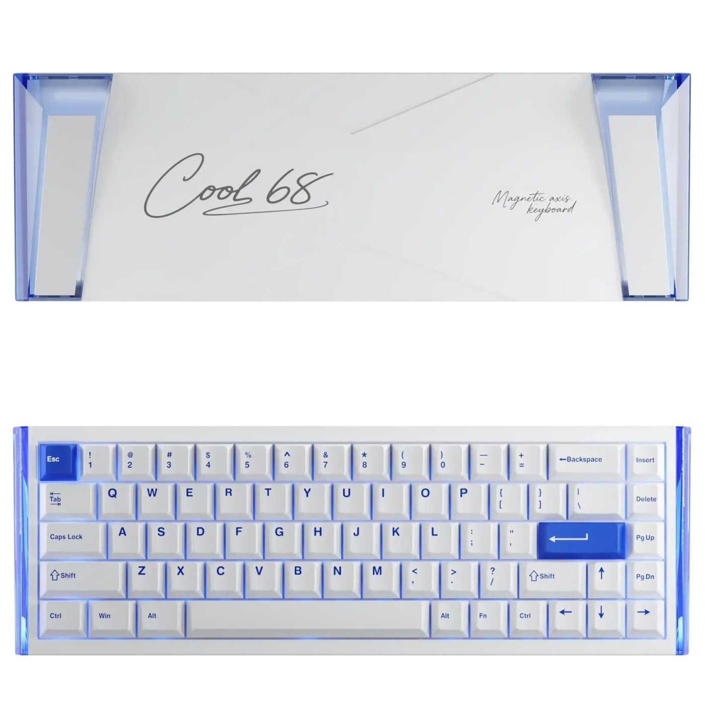Клавіатура DAREU COOL 68 (8000Hz / Rapid Trigger) White Blue (KB-COOL68-OBL)