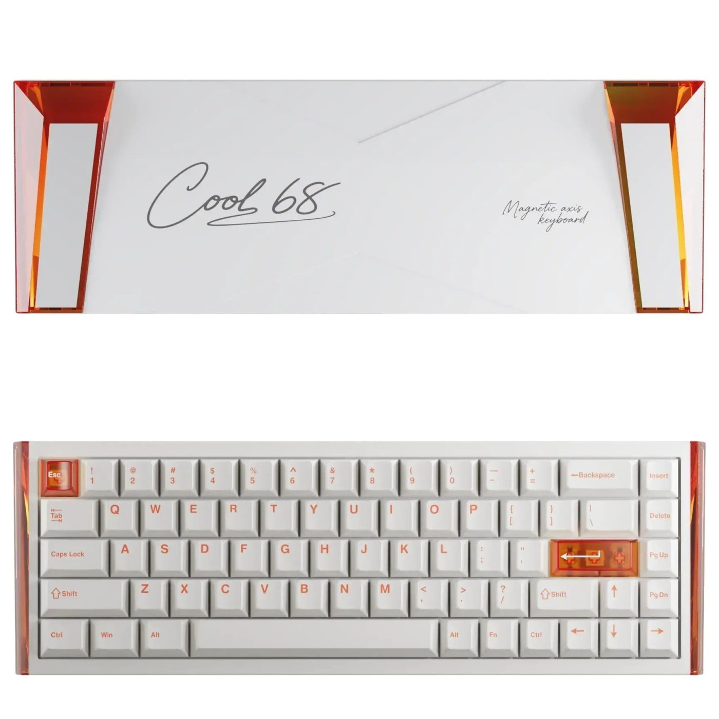 Клавіатура DAREU COOL 68 (8000Hz / Rapid Trigger) White Orange (KB-COOL68-ORG)