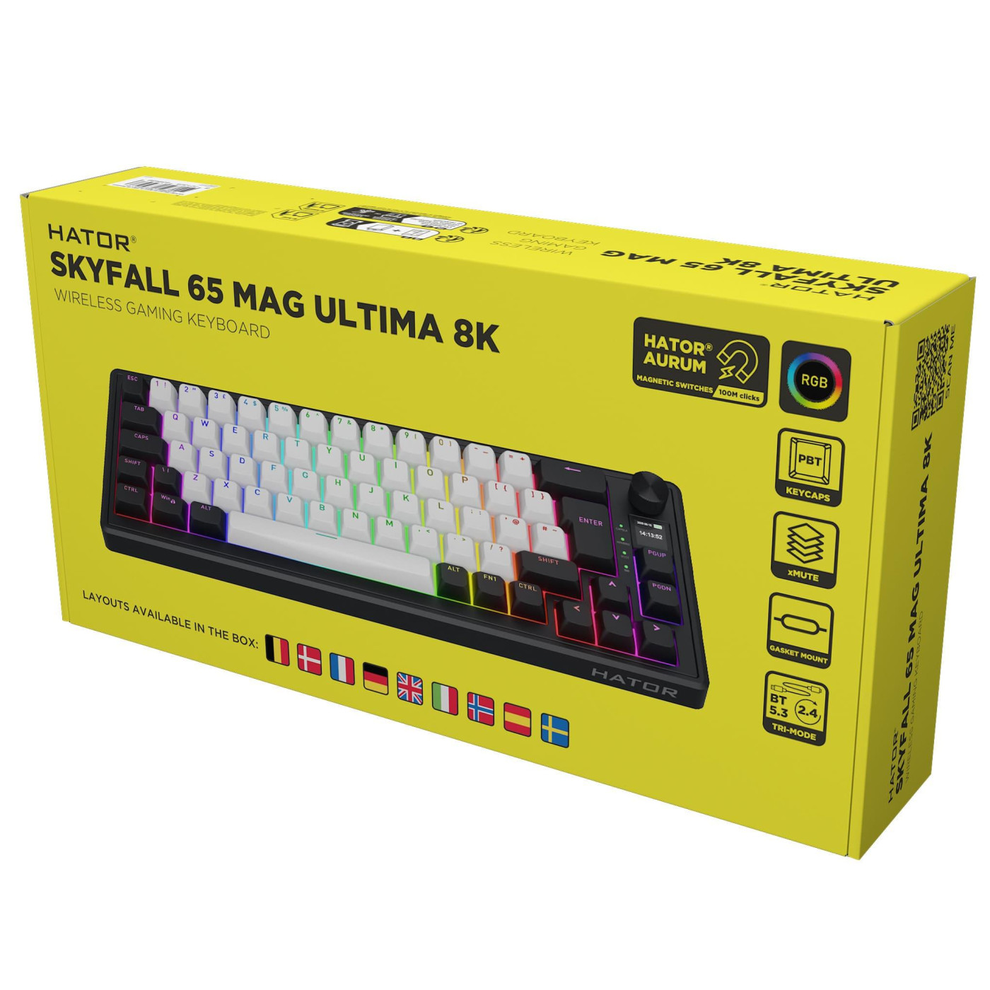 Клавиатура HATOR Skyfall 65 MAG ULTIMA 8K Wireless EU Black White (HTK3860EU)