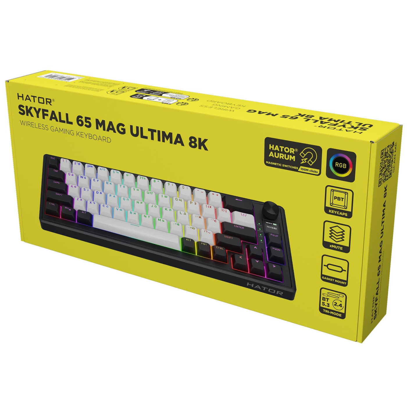 Клавиатура HATOR Skyfall 65 MAG ULTIMA 8K Wireless Black White (HTK3860UA)
