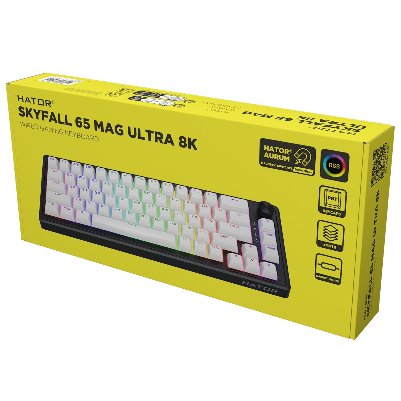 Клавіатура HATOR Skyfall 65 MAG ULTRA 8K Black White (HTK1860UA)