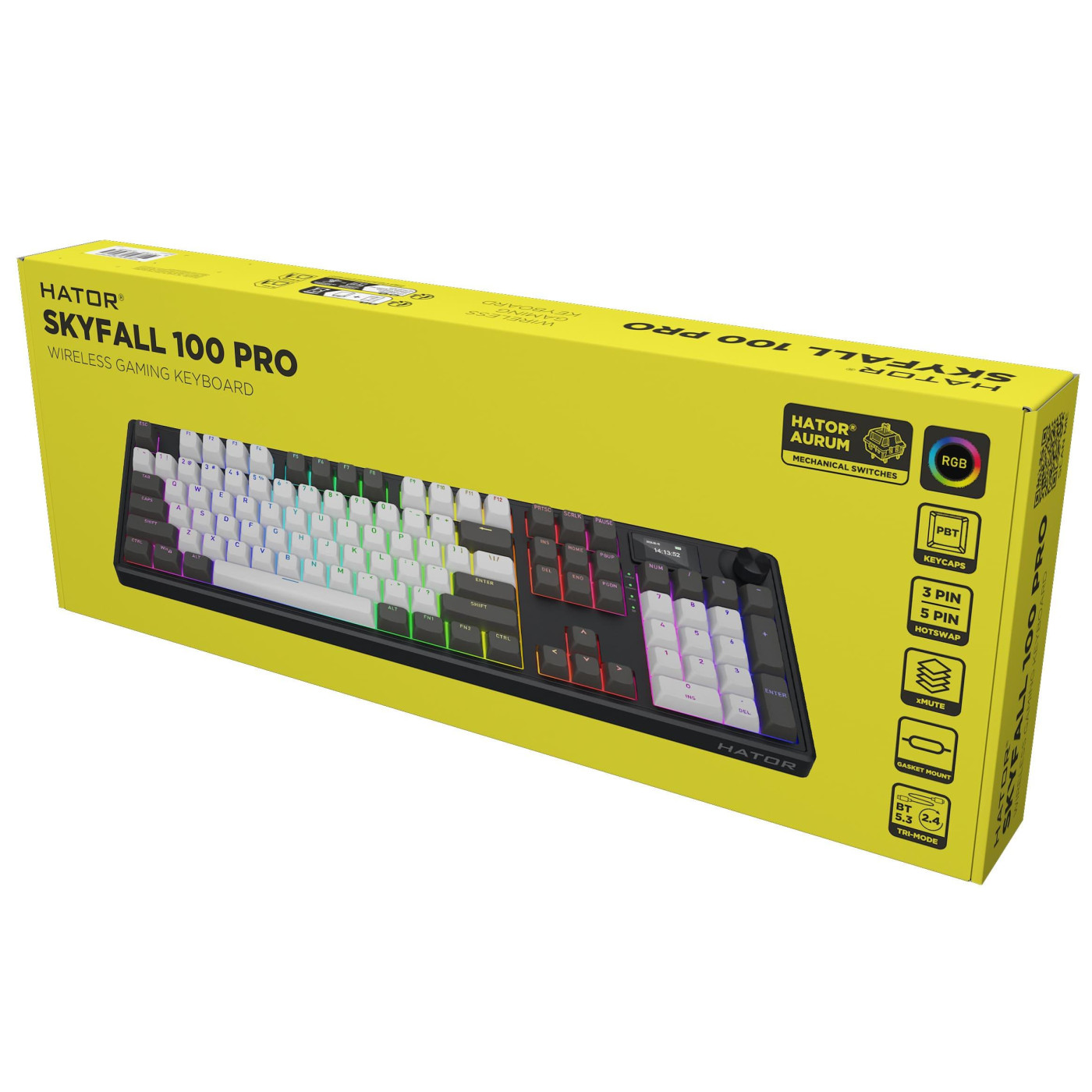 Клавиатура HATOR Skyfall 100 PRO Wireless Silent Switches US Grey Black (HTK4100)