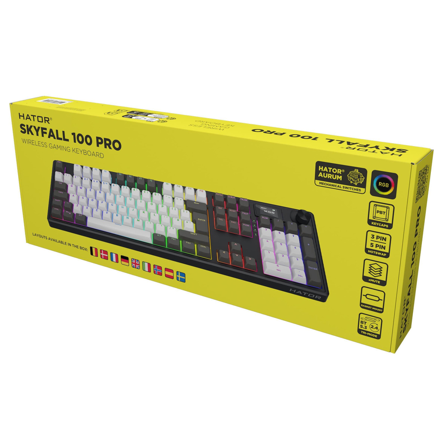 Клавиатура HATOR Skyfall 100 PRO Wireless Silent Switches Grey Black UK-ISO (HTK4100EU)